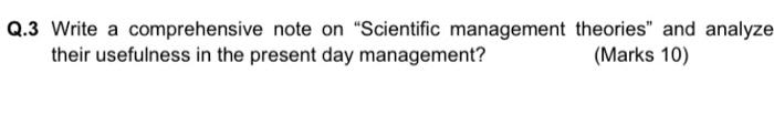 Q.3 Write a comprehensive note on "Scientific