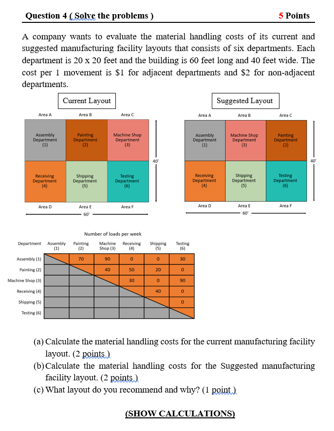 Question 4 (Solve the problems) 5 Points A