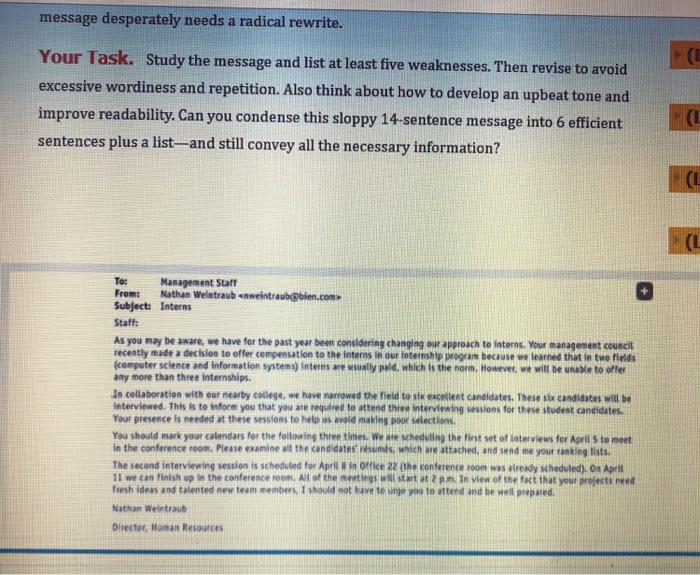 message desperately needs a radical rewrite.