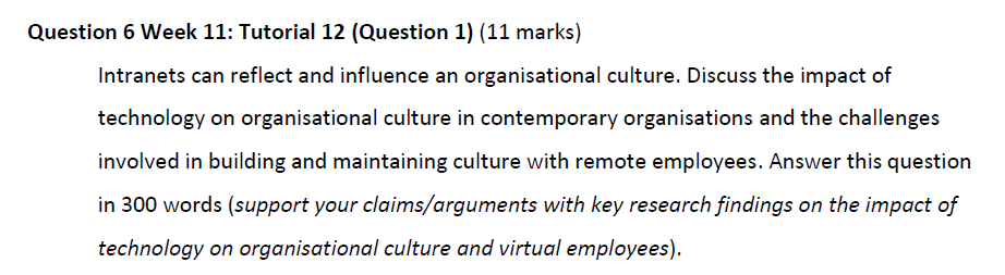 Question 6 Week 11: Tutorial 12 (Question 1) (11