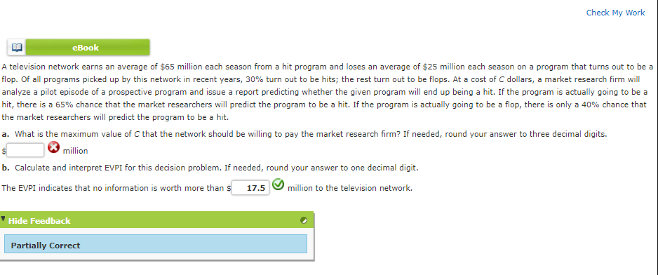 Check My Work eBook A television network earns an