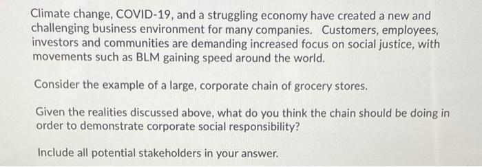 Climate change, COVID-19, and a struggling