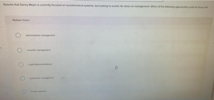 Assume that Danny Meyer he currently focused on