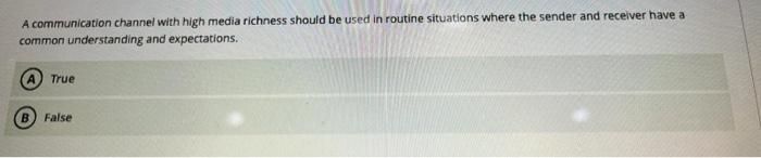 A communication channel with high media richness