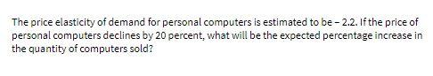 The price elasticity of demand for personal
