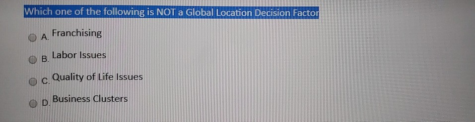 Which one of the following is NOT a Global