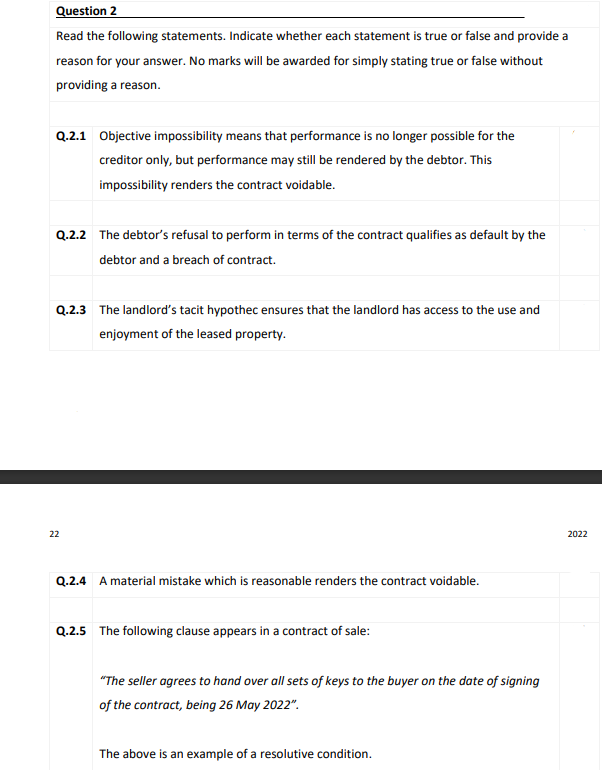 22 2 Q.2.4 A material mistake which is reasonable