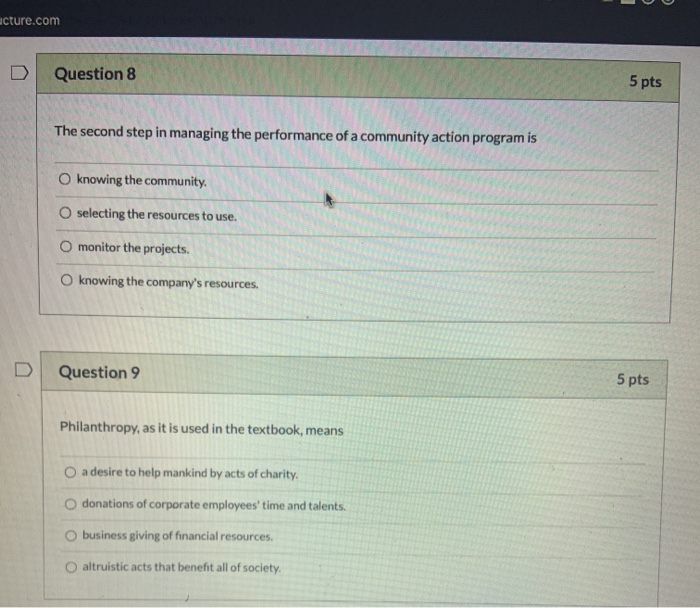 icture.com Question 8 5 pts The second step in
