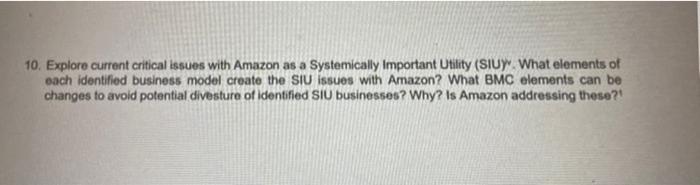 10. Explore current critical issues with Amazon