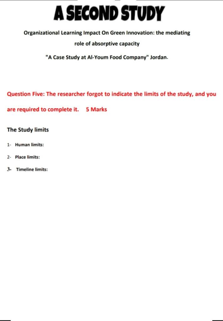 A SECOND STUDY Organizational Learning Impact On