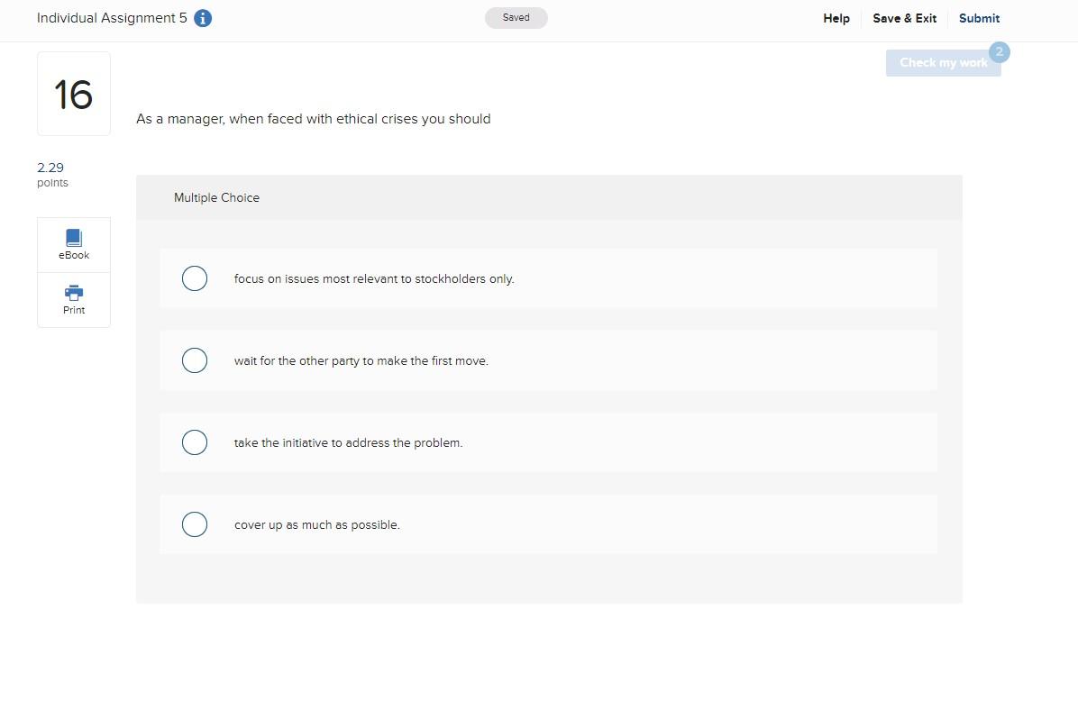 Individual Assignment 5 i Saved Help Save & Exit
