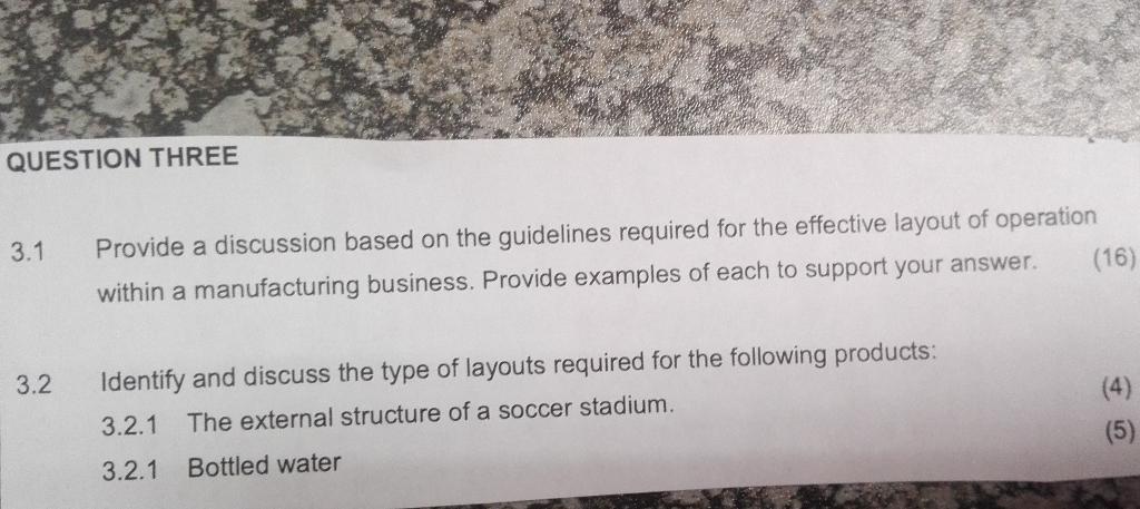 QUESTION THREE 3.1 Provide a discussion based on