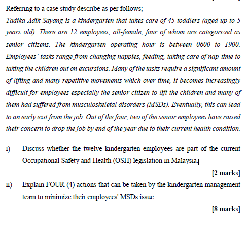 Referring to a case study describe as per