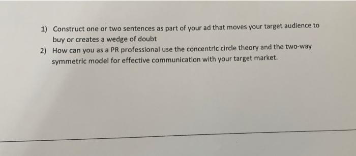 i need help please 1) Construct one or two