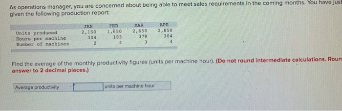 As the operations manager, you are concerned