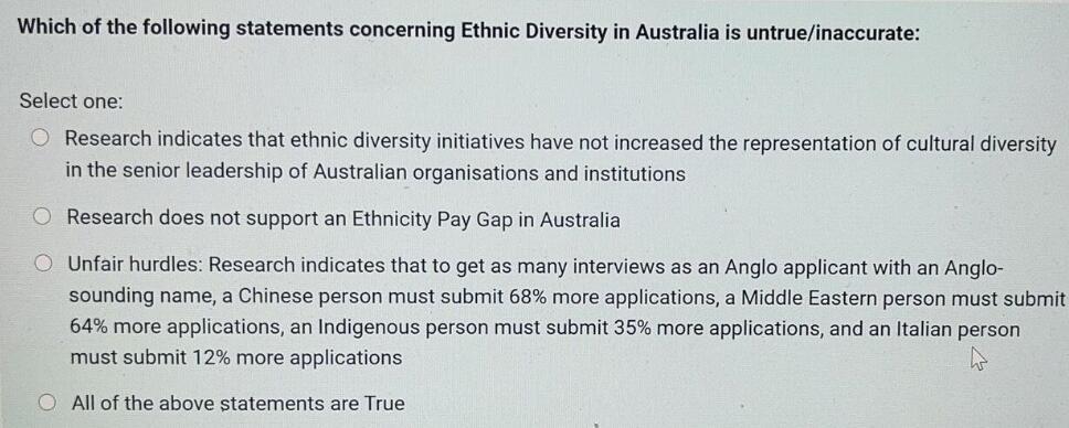 Which of the following statements concerning