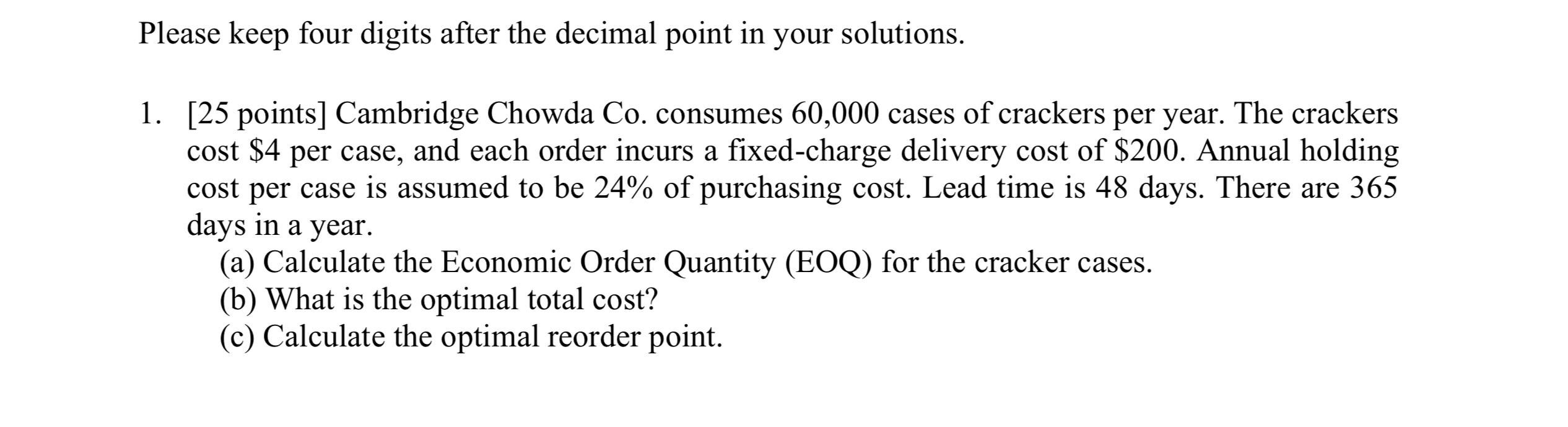 dont use excel please Please keep four digits