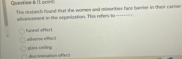 The research found that the women and minorities