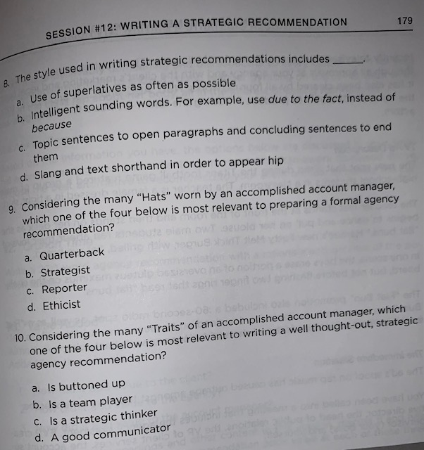 1. Providing a recommendation or agency point of