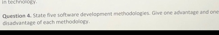 in technology Question 4. State five software