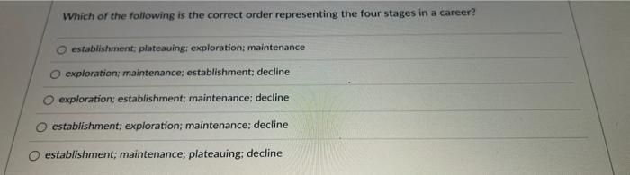 help Which of the following is the correct order