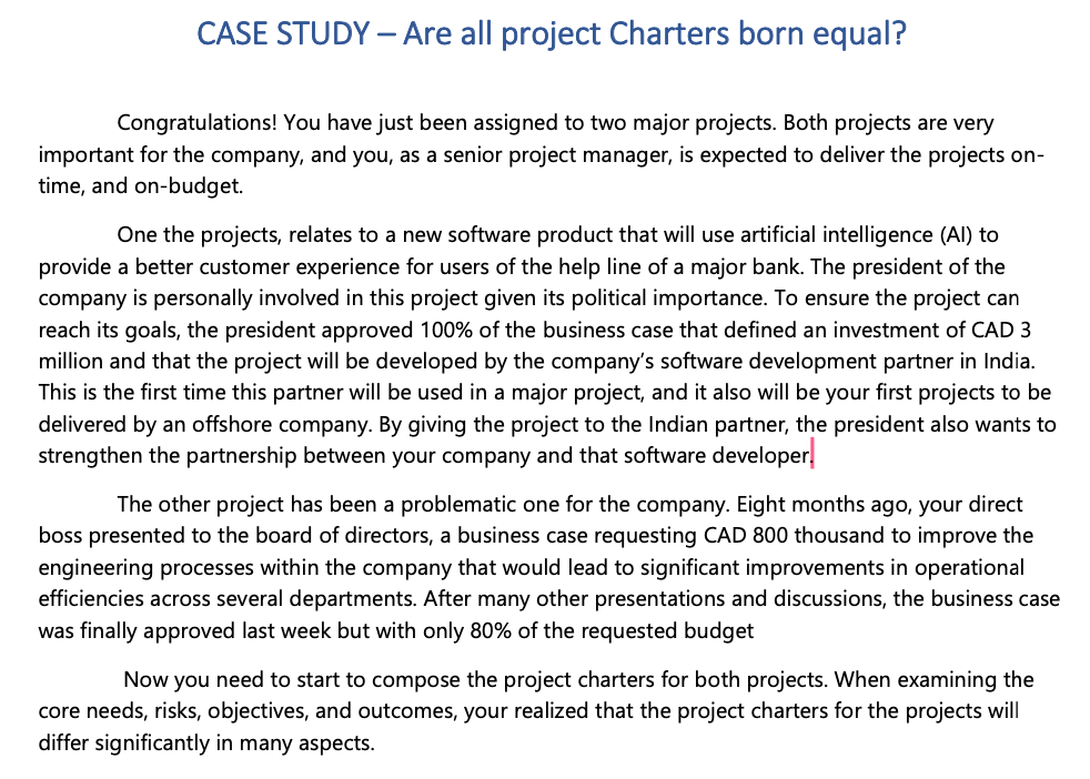 -Discuss how these charters would be different