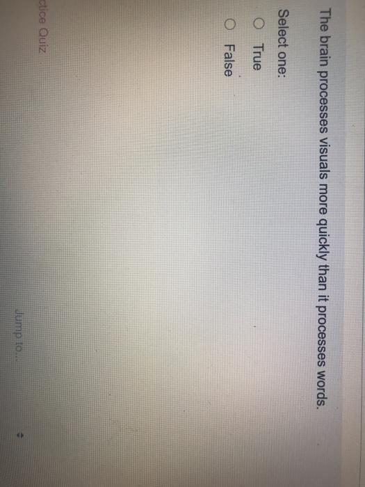 The brain processes visuals more quickly than it