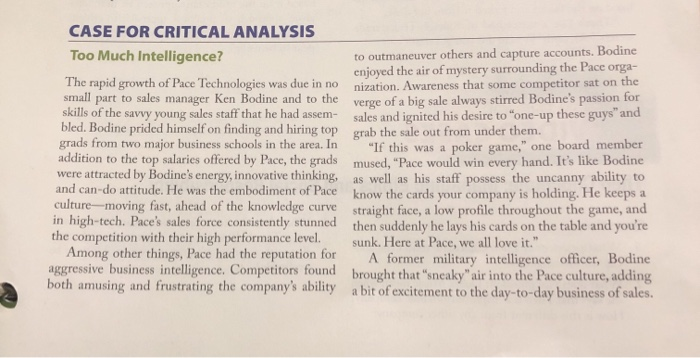 answer questions #2 and 3 CASE FOR CRITICAL