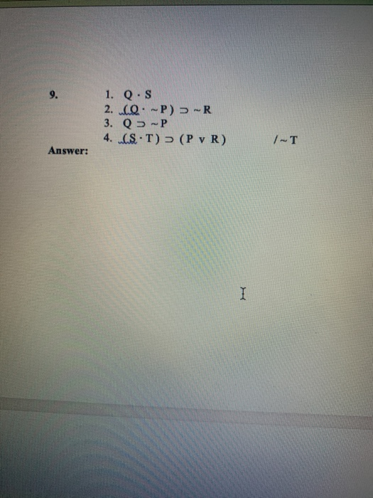 Apply conditional proof (CP) to the following. (1