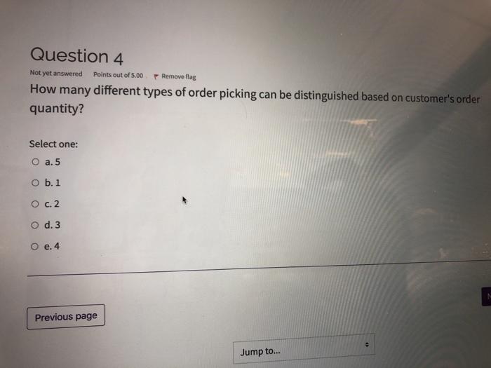 Not yet answered Points out of 5.00 Question 4