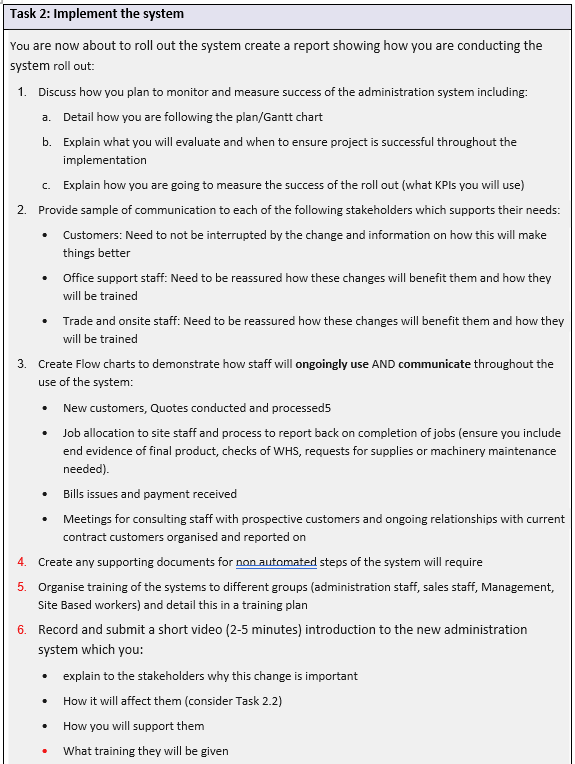 This assessment will assess the competency to: