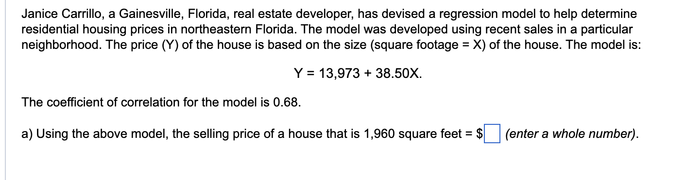 Janice Carrillo, a Gainesville, Florida, real