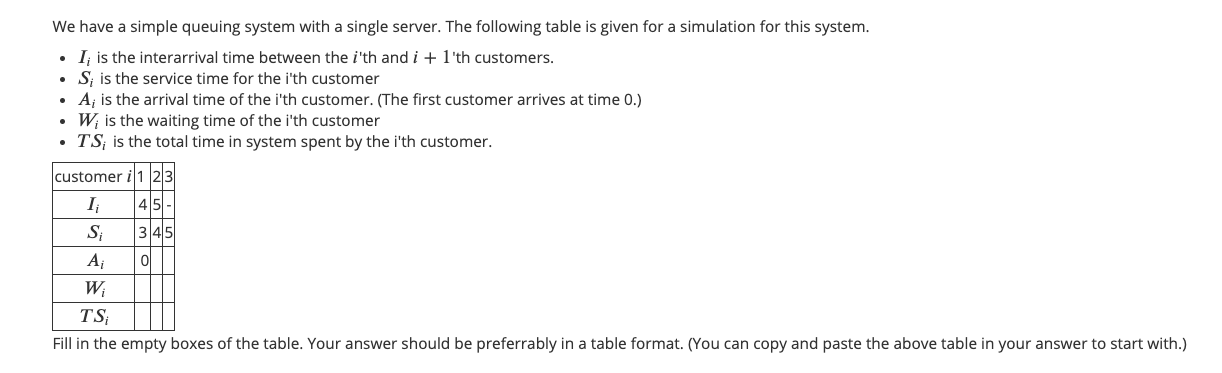 Can you help me ASAP? We have a simple queuing
