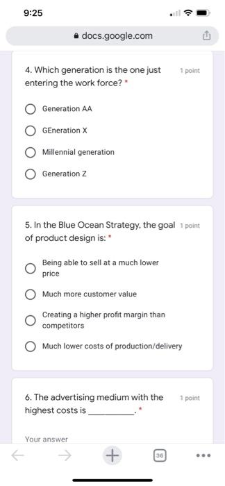 9:25 docs.google.com 1 point 4. Which generation