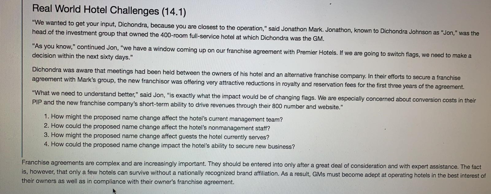 The case study and the questions are provided in