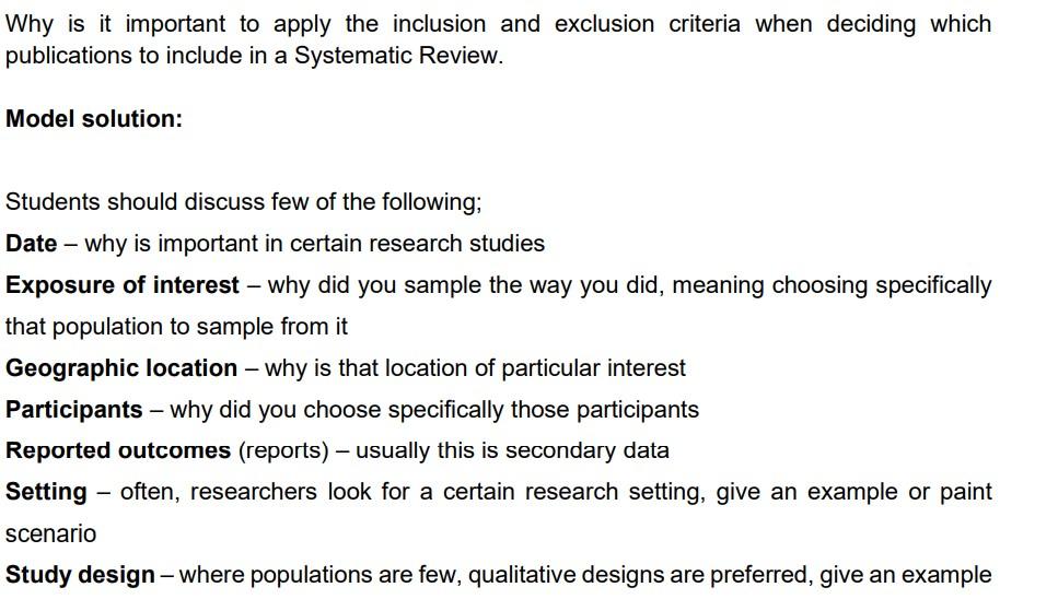 20 marks 1 page and half Why is it important to