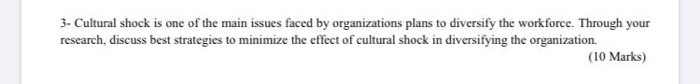 Cultural shock is one of the main issues faced by