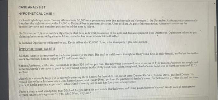 CASE ANALYSIST HYPOTHETICAL CASE 1 Richard