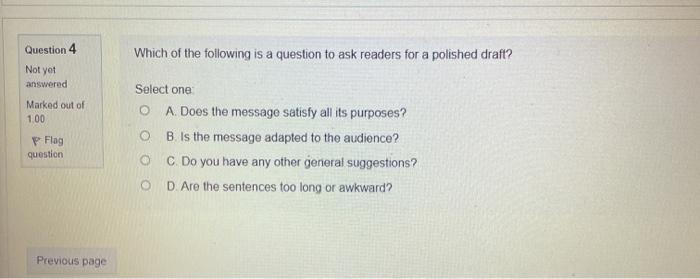 Question 4 Which of the following is a question