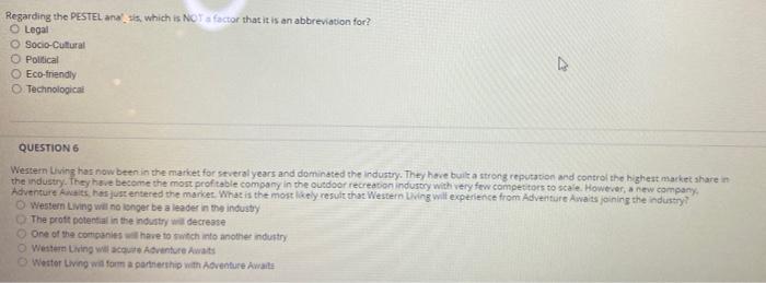 Regarding the PESTEL ana'. sis, which is NCY a