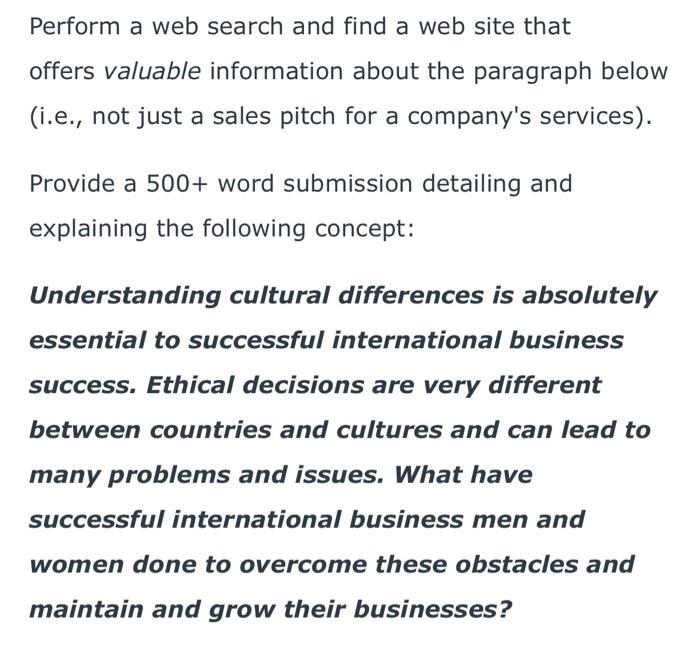 Perform a web search and find a web site that
