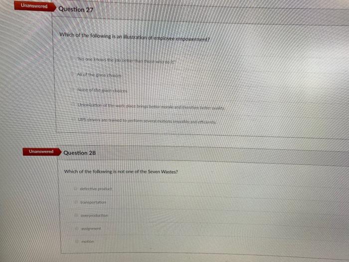 Unanswered Question 23 The type of layout which