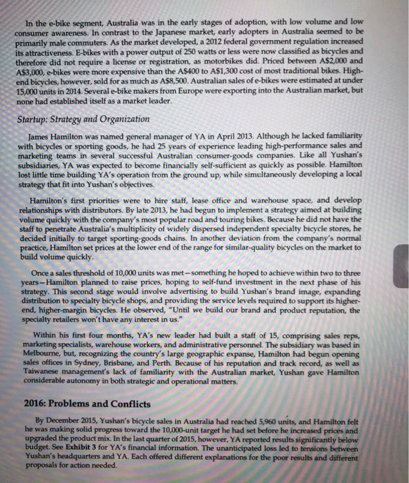 This question relates to the Yushan Bicycles