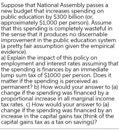 Suppose that National Assembly passes a new