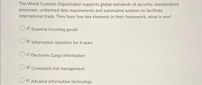 The World Customs Organization supports global