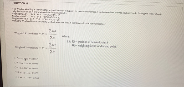 QUESTION 19 Joe's Window Washing is searching for