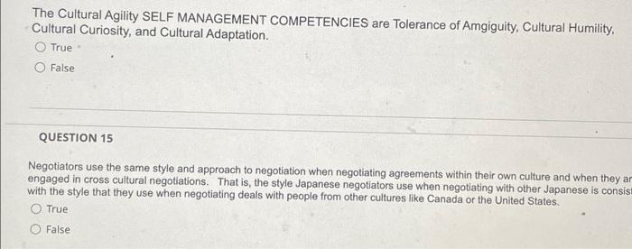 The Cultural Agility SELF MANAGEMENT COMPETENCIES