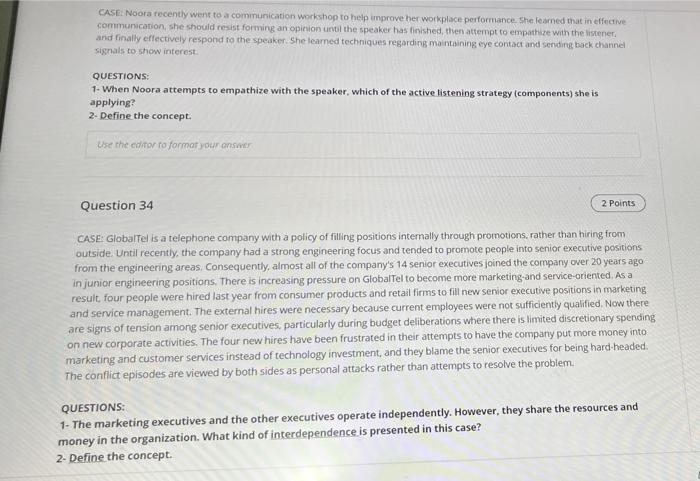 Question 31 CASE Sto seen here to work with a