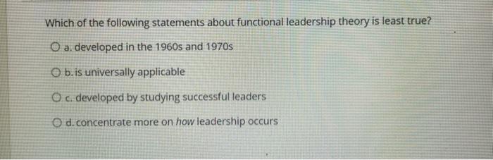 Which of the following statements about