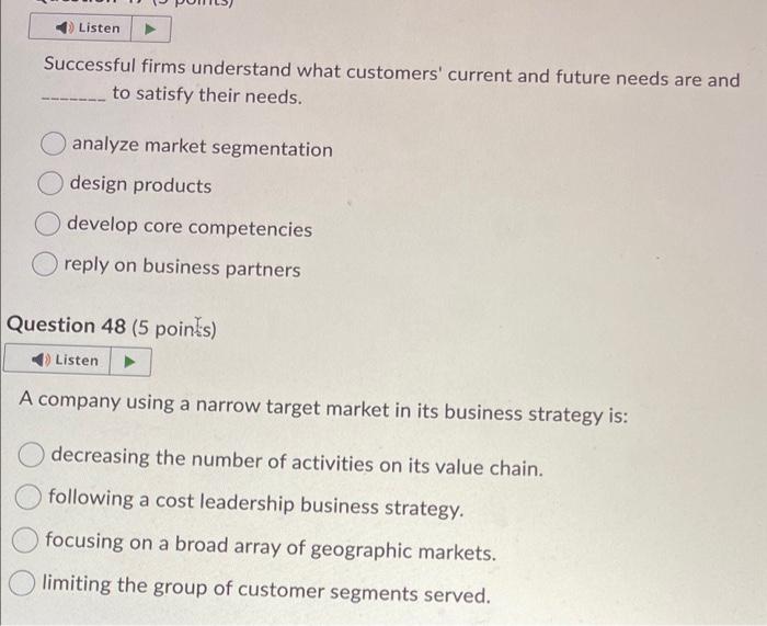 Successful firms understand what customers'